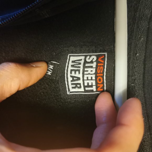 Vision Street Wear Black Cross Pattern Hoodie - Picture 6 of 6